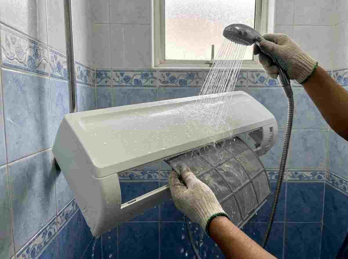 Normal aircond service, filter and cover cleaning